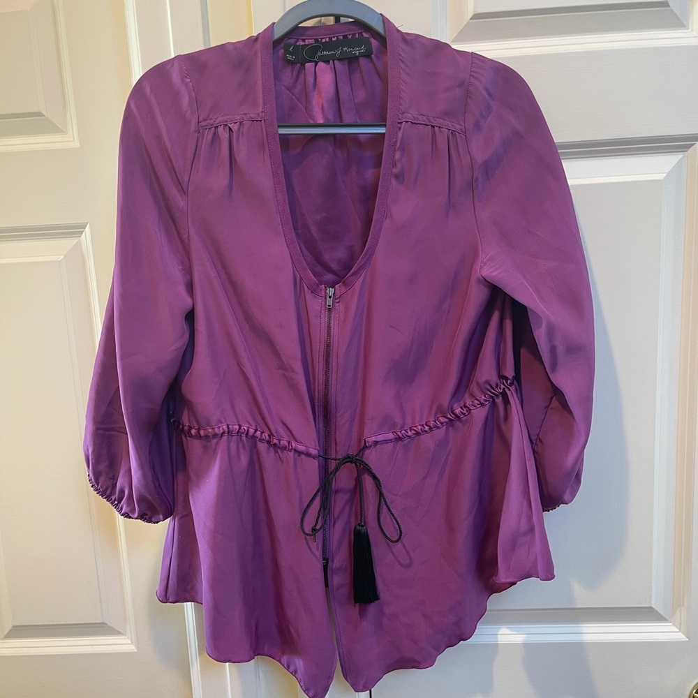 Patterson J. Kincaid Purple Silk Blouse